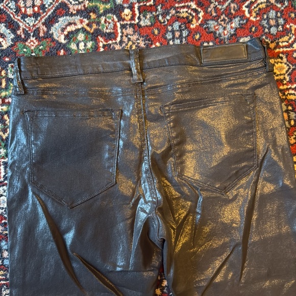 ALLSAINTS Petrel Brodie Black Coated Pants Zipper Hems - Size 32 - Picture 8 of 8